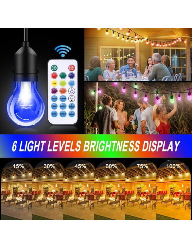 Luces de Cadena LED RGB Auroraworld 10.67M con Control Remoto