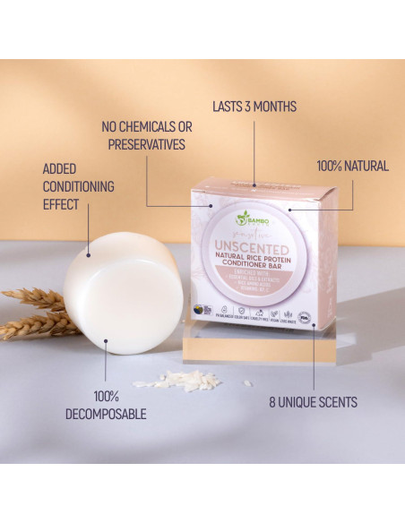 Barra Acondicionadora Sin Fragancia BAMBOEARTH 91g - Hidratación Profunda