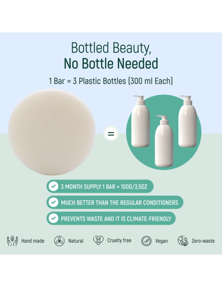 Barra Acondicionadora Sin Fragancia BAMBOEARTH 91g - Hidratación Profunda