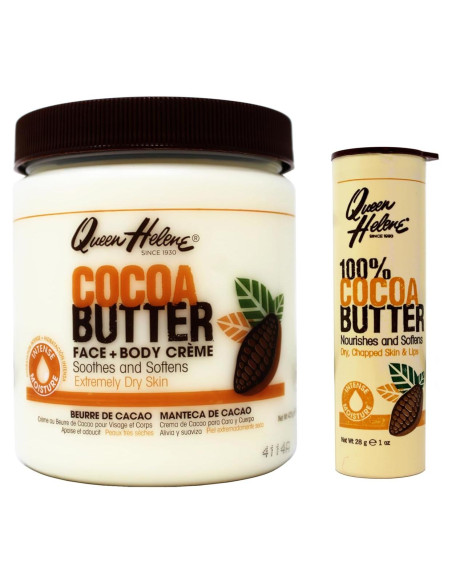 Kit Hidratante Queen Helene: Crema 425 g + Bálsamo Labial 28 g