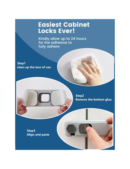 Cerradura de Refrigerador PENMAMA Gris 4 Juegos Seguridad Niños Cerradura de Refrigerador PENMAMA Gris 4 Juegos Seguridad Niños