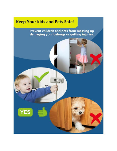 Cerradura de Refrigerador PENMAMA Gris 4 Juegos Seguridad Niños