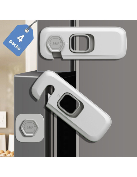 Cerradura de Refrigerador PENMAMA Gris 4 Juegos Seguridad Niños Cerradura de Refrigerador PENMAMA Gris 4 Juegos Seguridad Niños