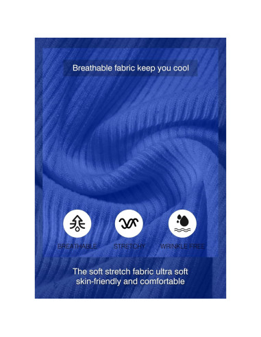 Camisa Henley Ajustada de Musculación JMIERR para Hombre Azul