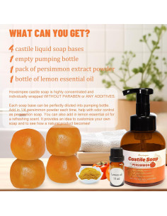 Base de Jabón Líquido de Castilla Hoveimpee 1200 ml con Persimón 2