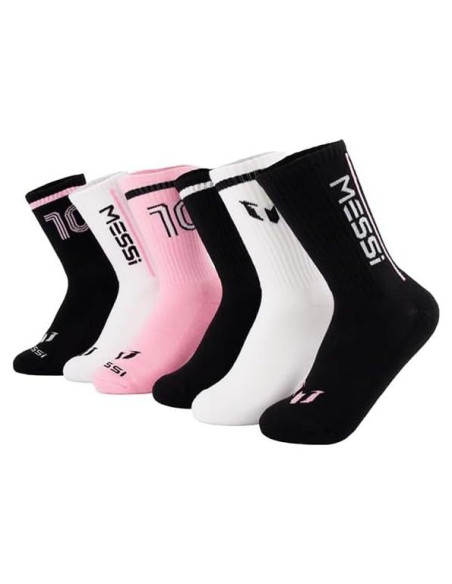 Calcetines No-Show Messi para Niñas - Paquete de 6 Suaves