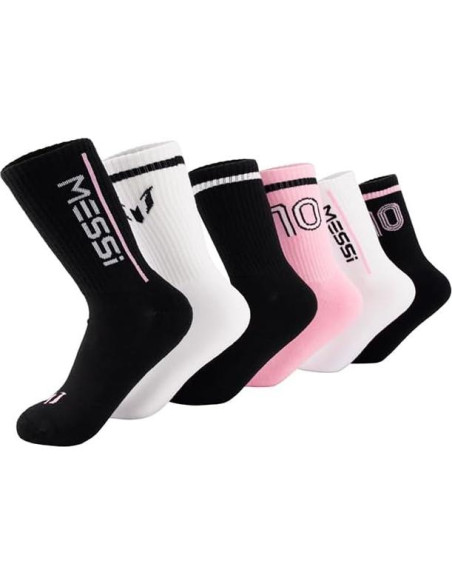 Calcetines No-Show Messi para Niñas - Paquete de 6 Suaves