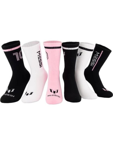 Calcetines No-Show Messi para Niñas - Paquete de 6 Suaves
