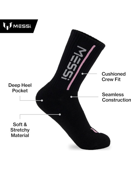 Calcetines No-Show Messi para Niñas - Paquete de 6 Suaves