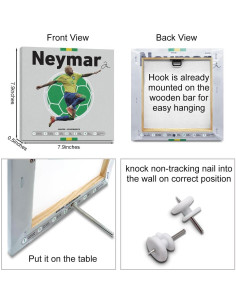 Set de 4 Cuadros en Lienzo Decorativos Fútbol 20x20 cm 2