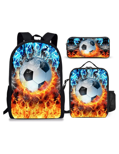 Juego de mochila de fútbol 3 piezas para niños - 43 cm