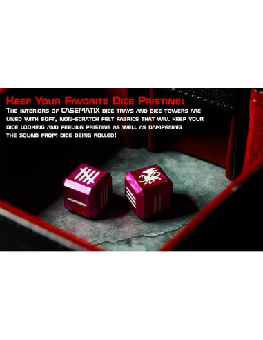 Torre de Dados Plegable AKO - Estuche de Cuero PU Rojo