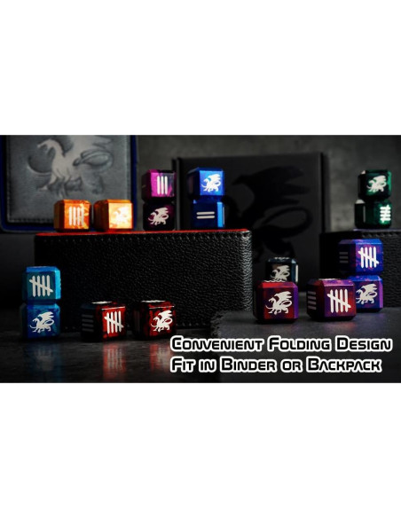 Torre de Dados Plegable AKO - Estuche de Cuero PU Rojo