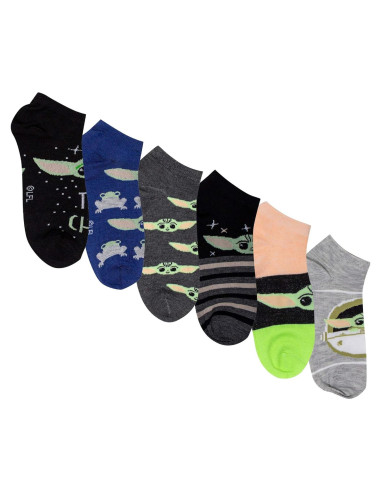 Calcetines Cortos Star Wars El Mandaloriano Baby Yoda 6 Pzas Talla 4-10