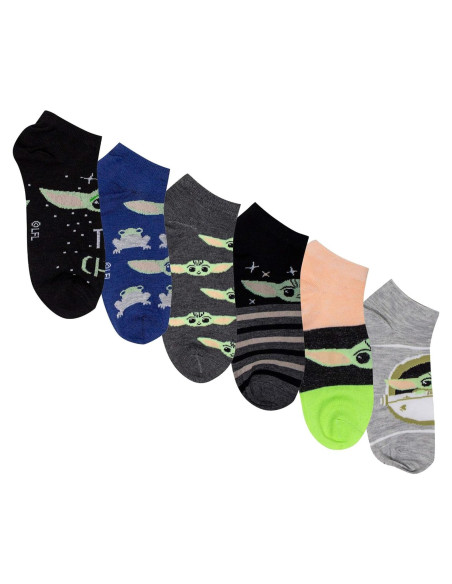 Calcetines Cortos Star Wars El Mandaloriano Baby Yoda 6 Pzas Talla 4-10