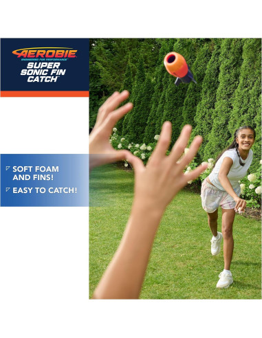 Fútbol Aerodinámico Aerobie Super Sonic Fin Catch - Azul/Naranja