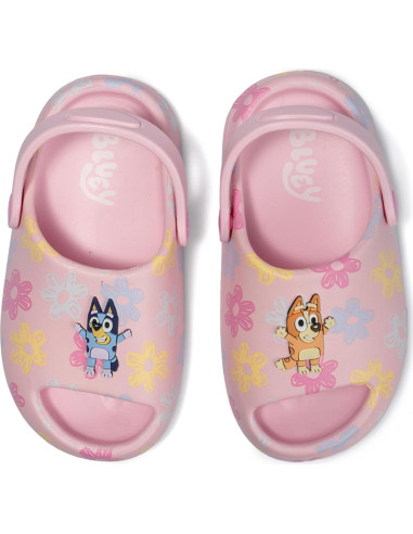 Zuecos para Niñas Pequeñas Bluey y Bingo - Rosa T.5
