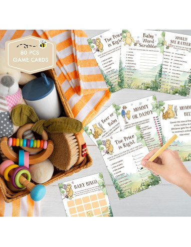 Set de Juegos de Baby Shower Winnie 143 Pcs ALodr Decoración