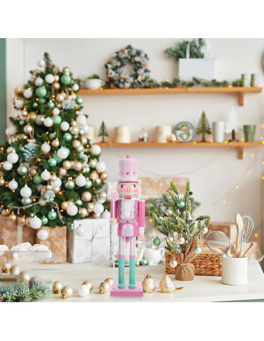 Soldado Cascanueces de Madera BESPORTBLE 38.5cm Rosa