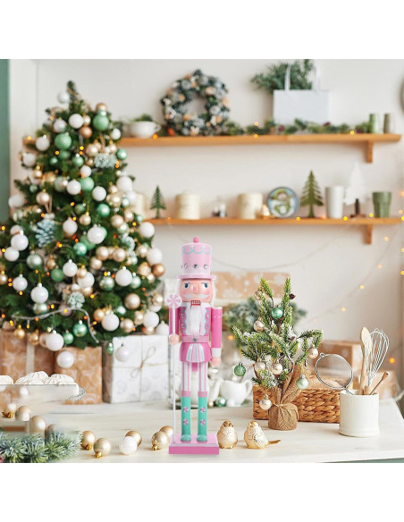 Soldado Cascanueces de Madera BESPORTBLE 38.5cm Rosa