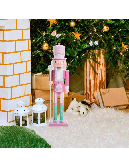 Soldado Cascanueces de Madera BESPORTBLE 38.5cm Rosa