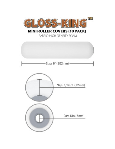 Cubiertas de Rodillo de Pintura ROLLINGDOG 15.24 cm - 10 Piezas