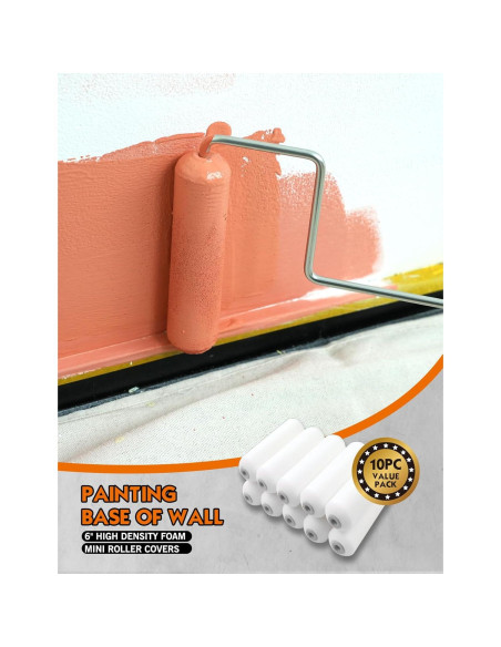 Cubiertas de Rodillo de Pintura ROLLINGDOG 15.24 cm - 10 Piezas