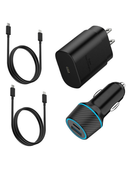 Kit Cargador Rápido 25W Tipo C Samsung Pared/Coche USB