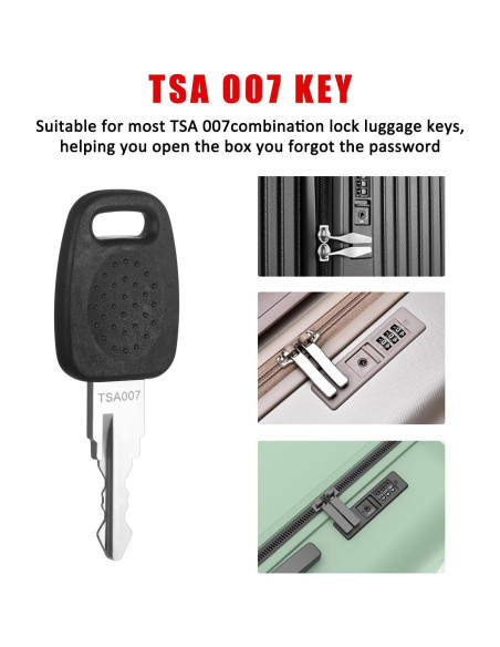 2 Llaves Maestras TSA 007 para Cerraduras de Equipaje Cogguepe