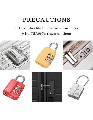 2 Llaves Maestras TSA 007 para Cerraduras de Equipaje Cogguepe