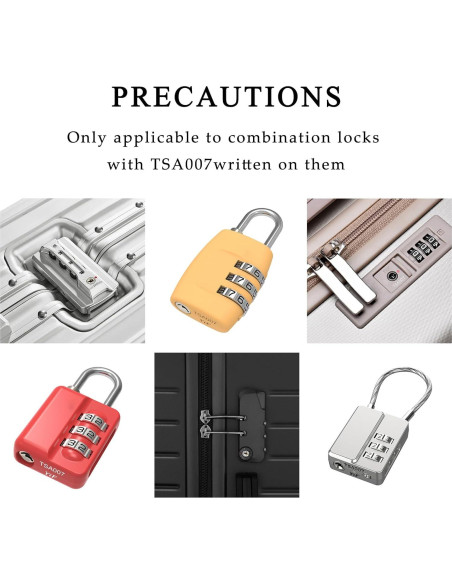 2 Llaves Maestras TSA 007 para Cerraduras de Equipaje Cogguepe