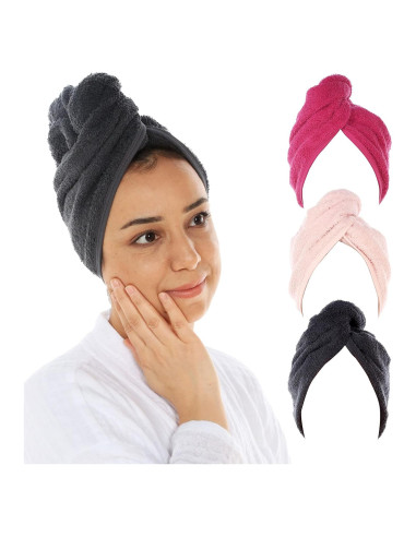 Gorro de Ducha Cacala para Mujeres - Toalla Absorbente 3 Piezas