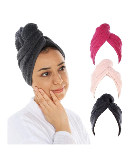 Gorro de Ducha Cacala para Mujeres - Toalla Absorbente 3 Piezas