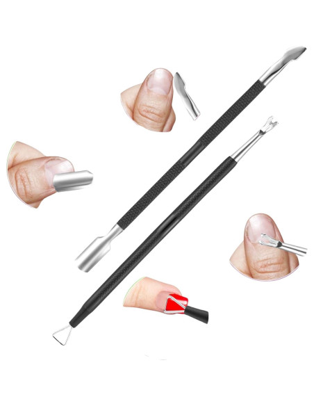 Cortador de Cutículas Blue Orchids con Empujador - Acero Inoxidable