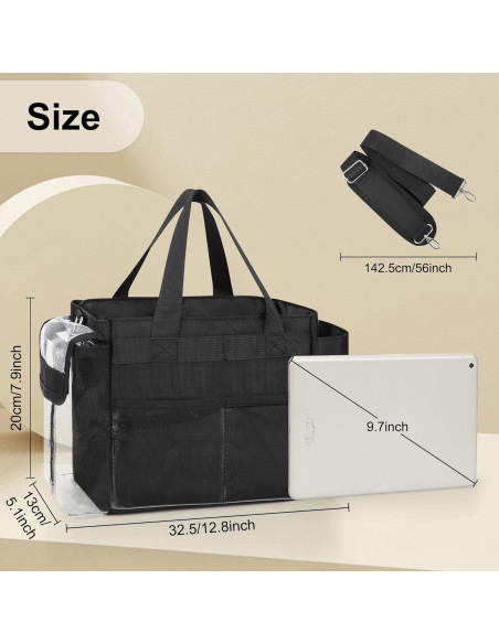 Bolsa de Maquillaje Profesional Pequeña con Divisores - Negro