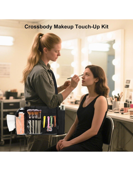 Bolsa de Maquillaje Profesional Pequeña con Divisores - Negro