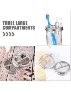 Tapa de frasco para cepillos de dientes SHOWERORO 3 piezas acero inoxidable 2