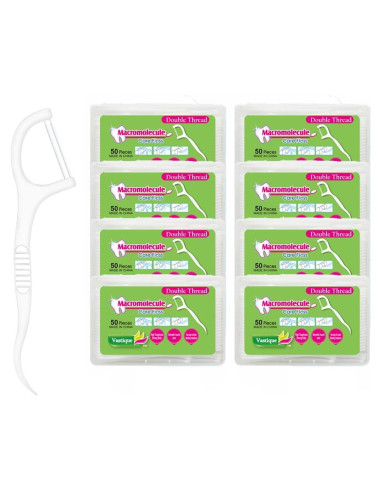 Palillos de Hilo Dental Doble Hilo KAIMAY 400 Pcs Higiene Oral