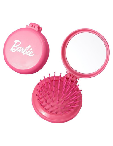 Set Espejo y Peine Plegable MINISO Barbie Rosa 15x6.6cm