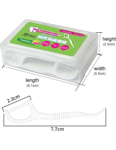 Palillos de Hilo Dental Doble Hilo KAIMAY 400 Pcs Higiene Oral
