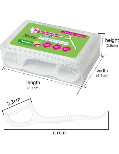 Palillos de Hilo Dental Doble Hilo KAIMAY 400 Pcs Higiene Oral