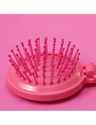 Set Espejo y Peine Plegable MINISO Barbie Rosa 15x6.6cm