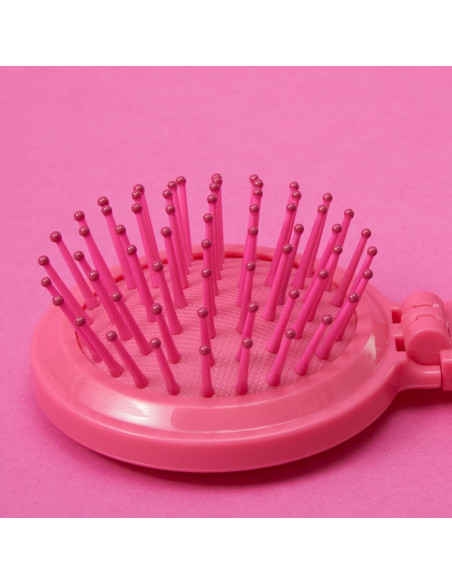 Set Espejo y Peine Plegable MINISO Barbie Rosa 15x6.6cm