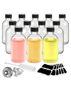 Botellas de vidrio Boston 60ml Showvigor - Paquete de 12 con embudos