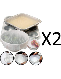 Cubiertas de Tazón de Silicona Norpro, Juego de 2, Transparentes 2