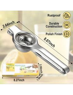 Exprimidor de Limón Manual GEDEUBAN CK065 Acero Inoxidable 2