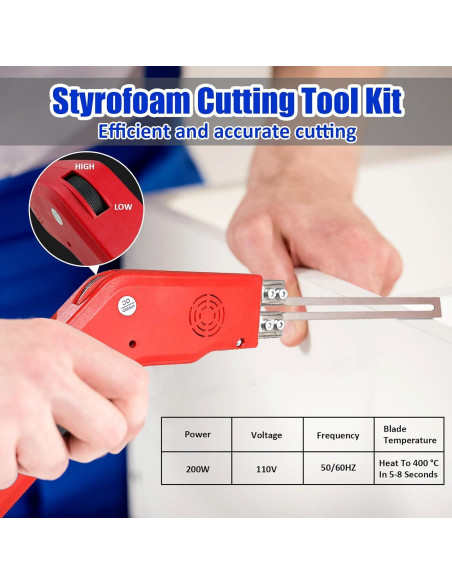 Cortador de Espuma Eléctrico Vanwoke 200W 400C Rojo