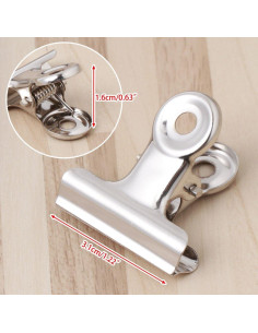 Clip de Metal Bulldog Grip ZHIZHOU 10 Piezas 3.1cm Acero Inoxidable 2