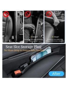 Relleno Espacio entre Asientos de Coche NXCYZY 2 Piezas Negro 2