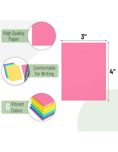 Notas Adhesivas Mr. Pen, 7.6cm x 10.2cm, 6 Blocs, 360 Hojas